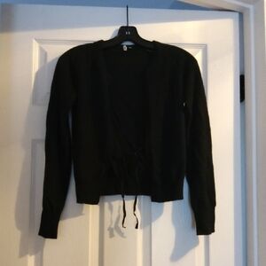 KATAYONE ADELI💥Nwot💥Black Cashmere Open Sweater w/Tie